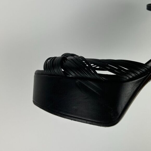 Gucci Allie Knotted Platform Sandals EU 37 US 7 Black Crawford Block High Heel - Picture 10 of 12